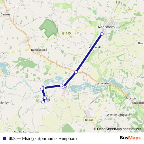 603 bus Line Map