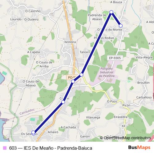 603 bus Line Map