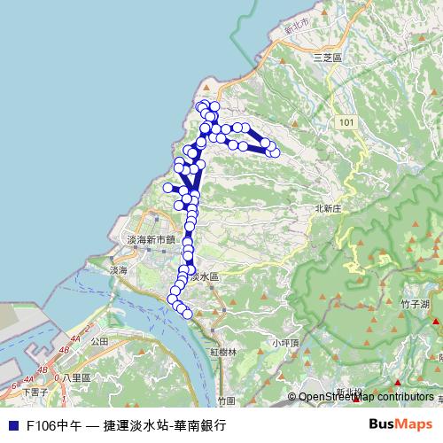 F106中午 bus Line Map