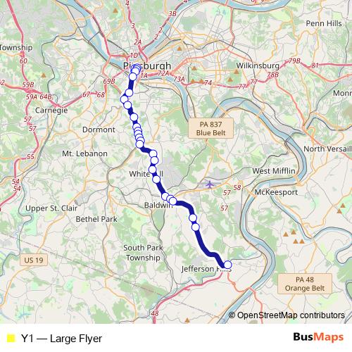 Y1 bus Line Map