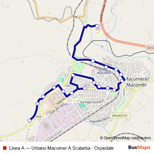Linea A bus Line Map