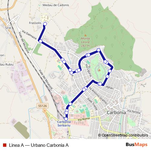 Linea A bus Line Map