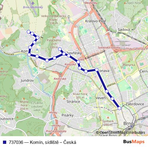 737036 trolleybus Line Map