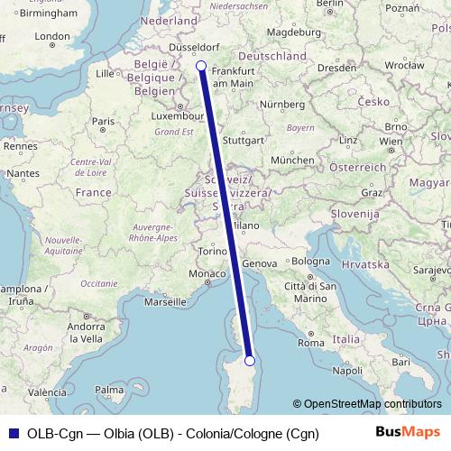 OLB-Cgn air Line Map