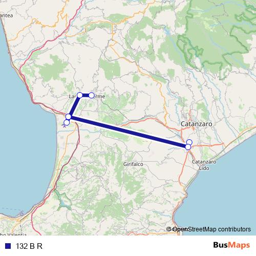 132 B R bus Line Map