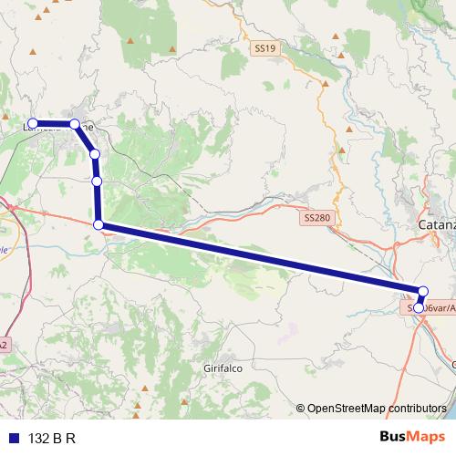 132 B R bus Line Map