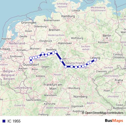 IC 1955 rail Line Map