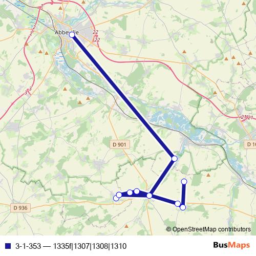 3-1-353 bus Line Map