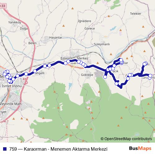 759 bus Line Map