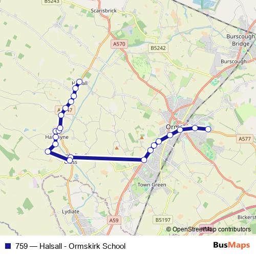 759 bus Line Map