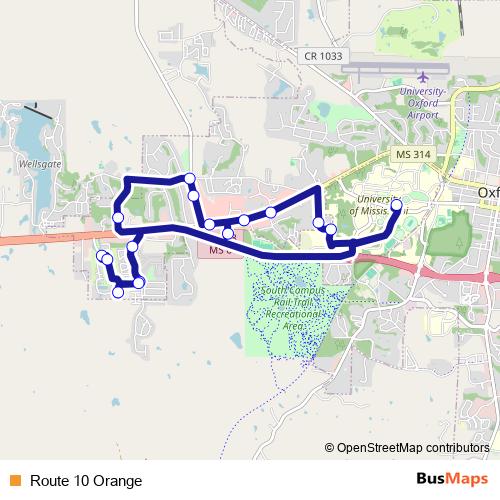 Route 10 Orange bus Line Map