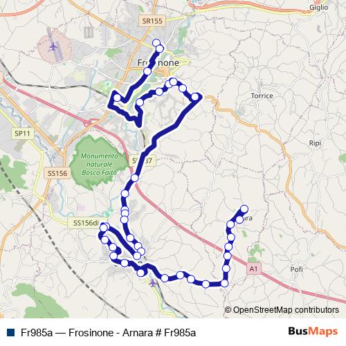 Fr985a bus Line Map