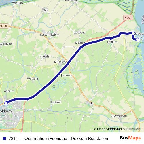 7311 bus Line Map