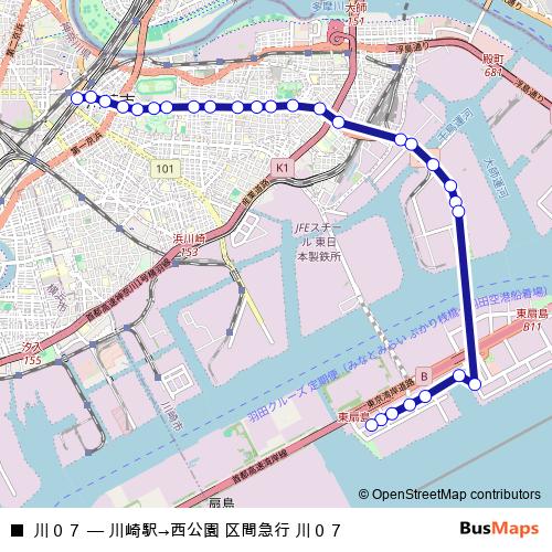 川０７ bus Line Map