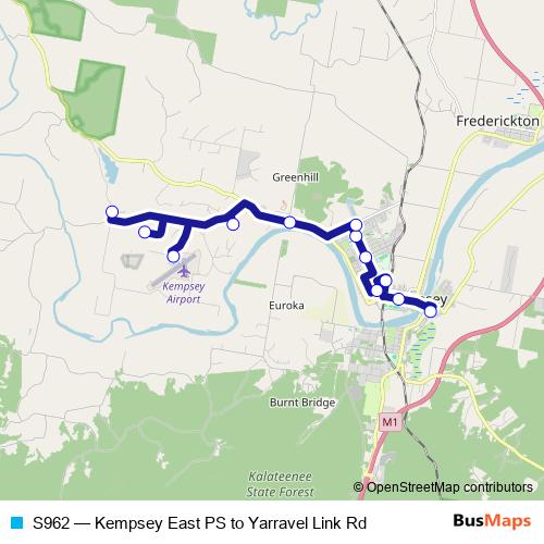 S962 bus Line Map
