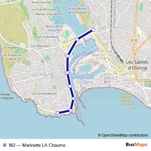 M2 bus Line Map