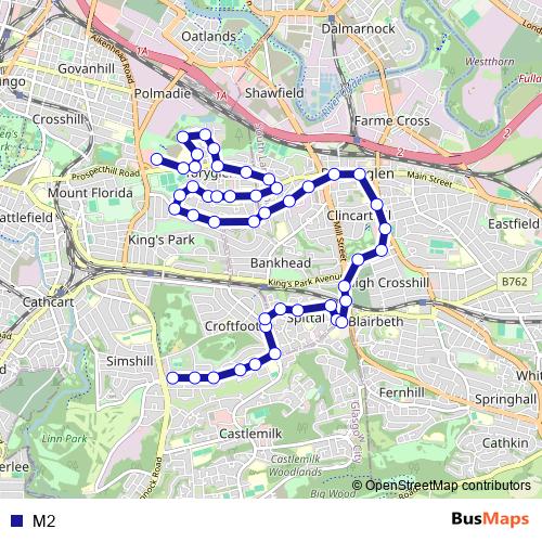 M2 bus Line Map