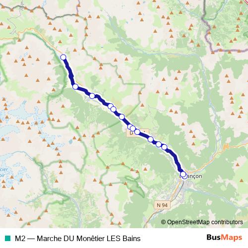 M2 bus Line Map