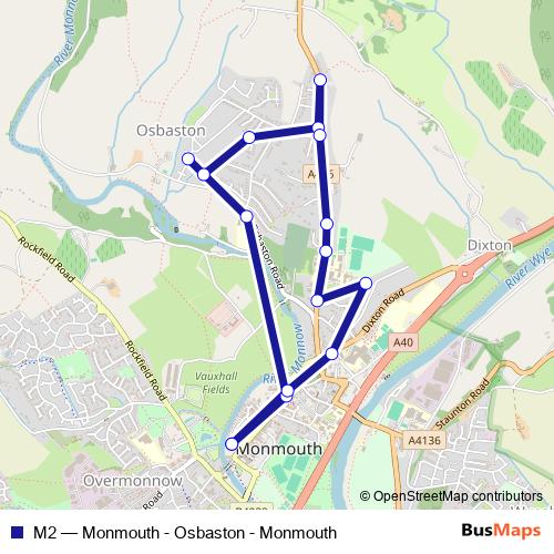 M2 bus Line Map
