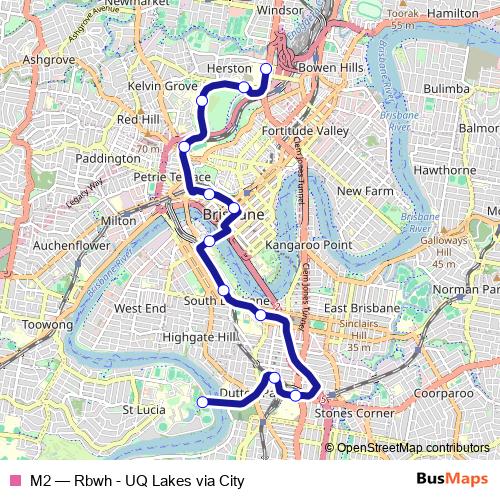 M2 bus Line Map