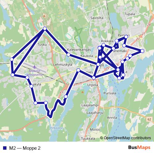 M2 bus Line Map