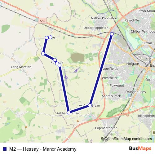 M2 bus Line Map