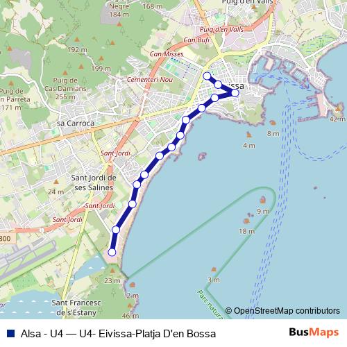 Alsa - U4 bus Line Map