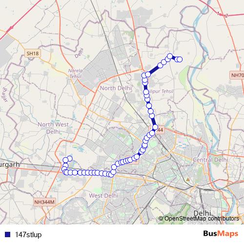 147stlup bus Line Map