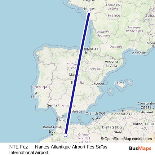 NTE-Fez bus Line Map