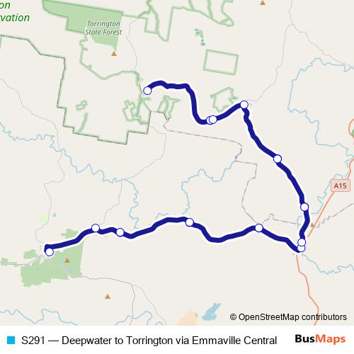 S291 bus Line Map