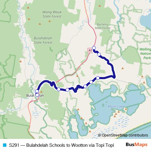 S291 bus Line Map