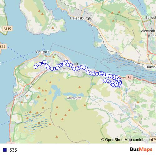 535 bus Line Map