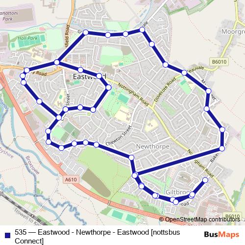535 bus Line Map