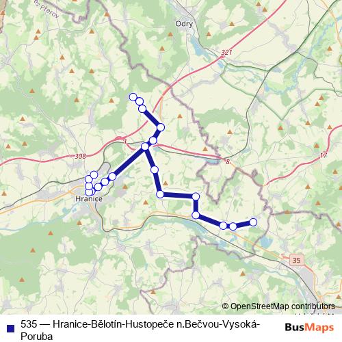 535 bus Line Map