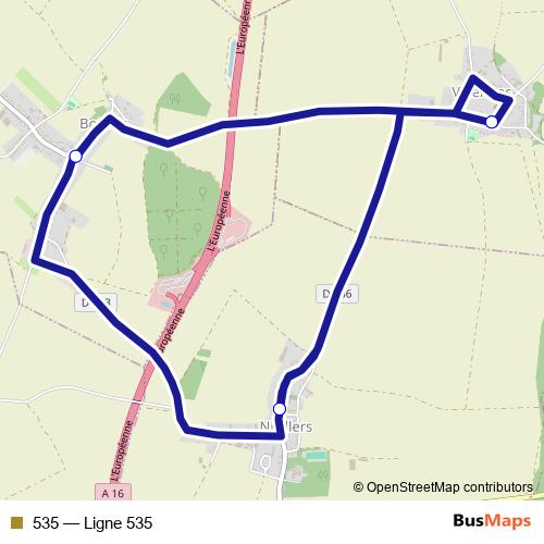 535 bus Line Map