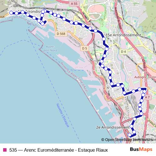 535 bus Line Map