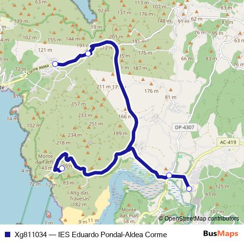 Xg811034 bus Line Map