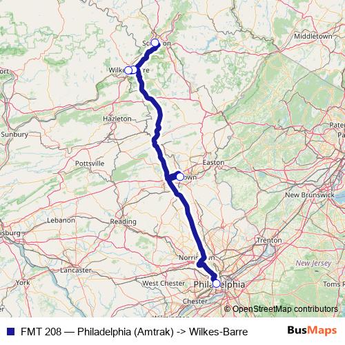 FMT 208 bus Line Map