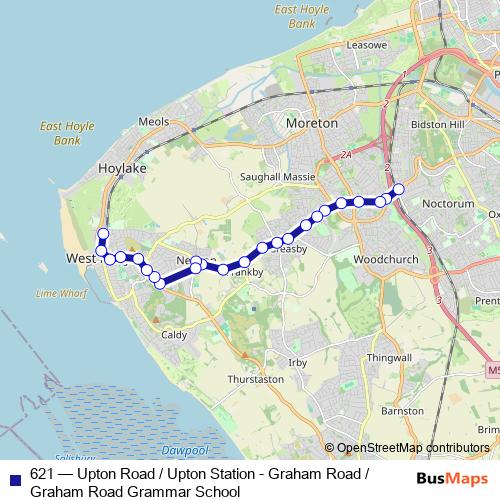 621 bus Line Map