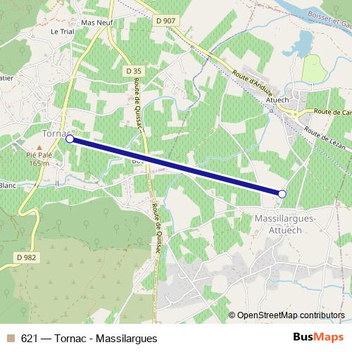 621 bus Line Map