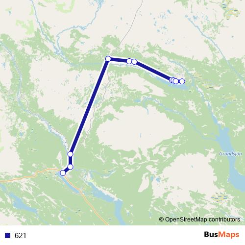 621 bus Line Map