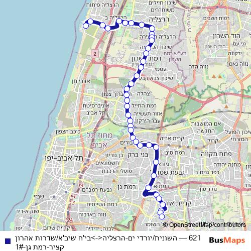 621 bus Line Map