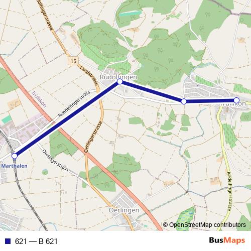 621 bus Line Map