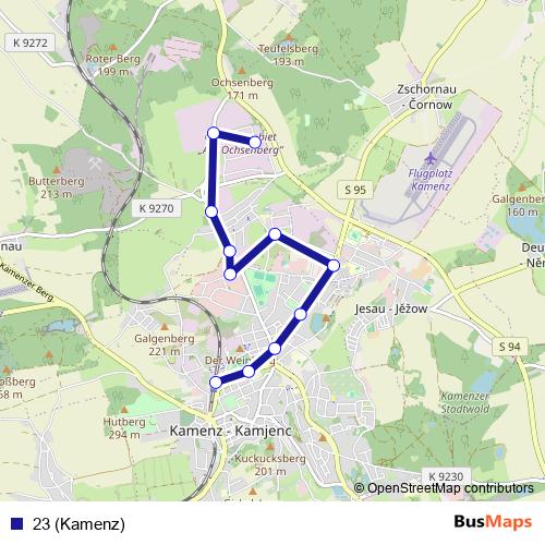 23 (Kamenz) bus Line Map