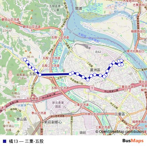 橘13 bus Line Map