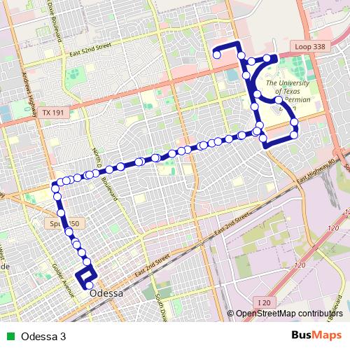 Odessa 3 bus Line Map