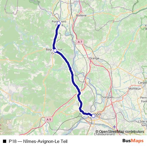 P18 bus Line Map