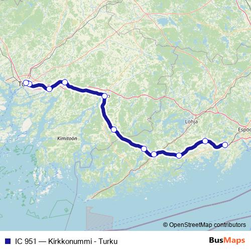 IC 951 rail Line Map