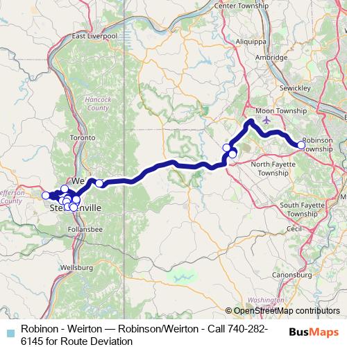 Robinon - Weirton bus Line Map