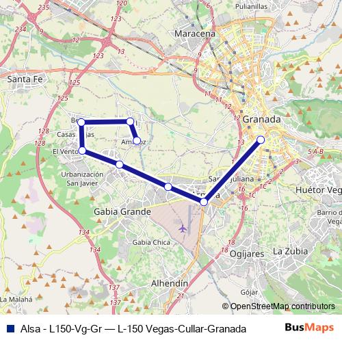 Alsa - L150-Vg-Gr bus Line Map